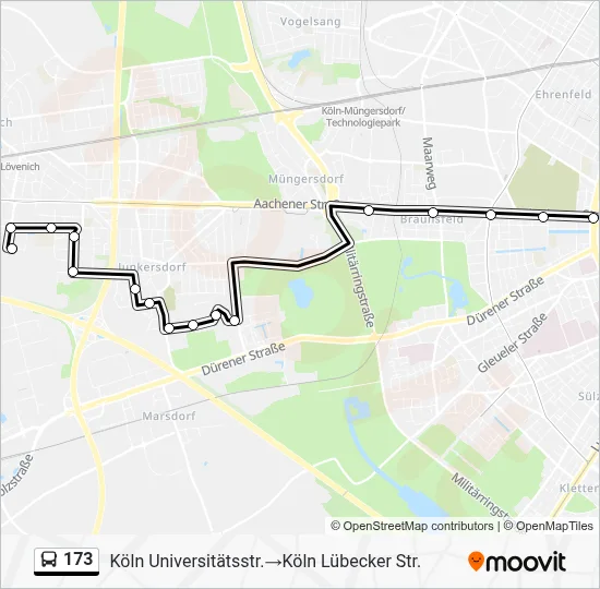 173 Bus Line Map