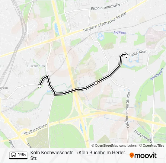 195 Bus Line Map