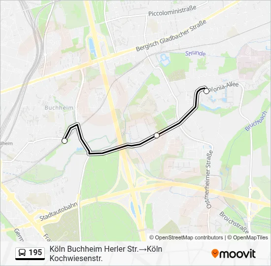 195 Bus Line Map