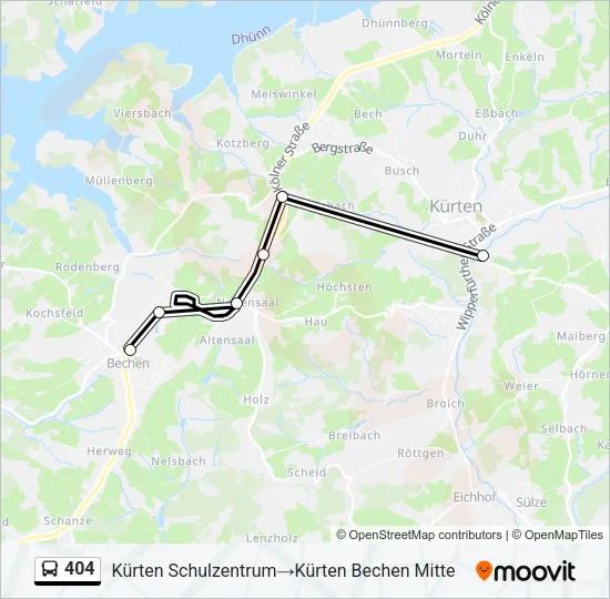 404 Bus Line Map