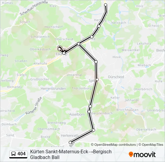 404 Bus Line Map