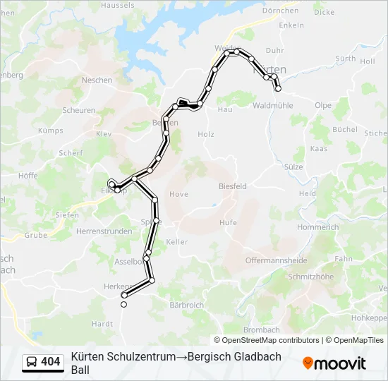 404 Bus Line Map