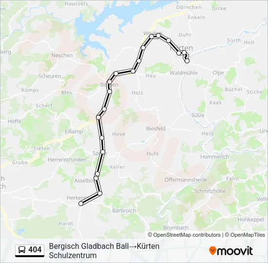 404 Bus Line Map