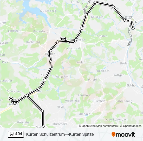 404 Bus Line Map