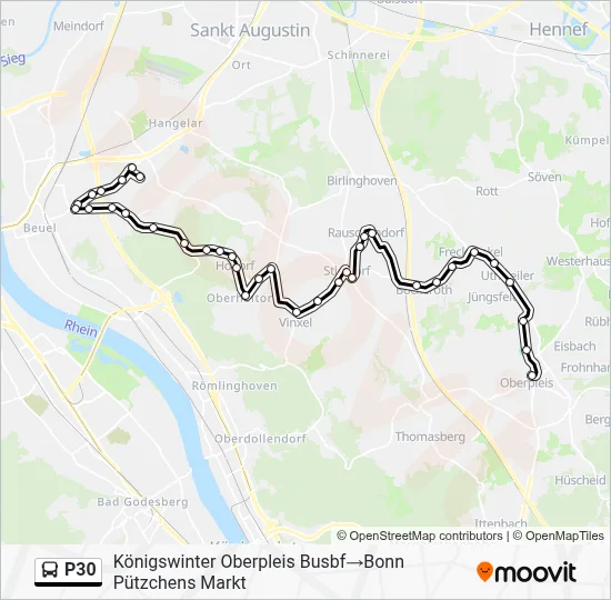 P30 Bus Line Map