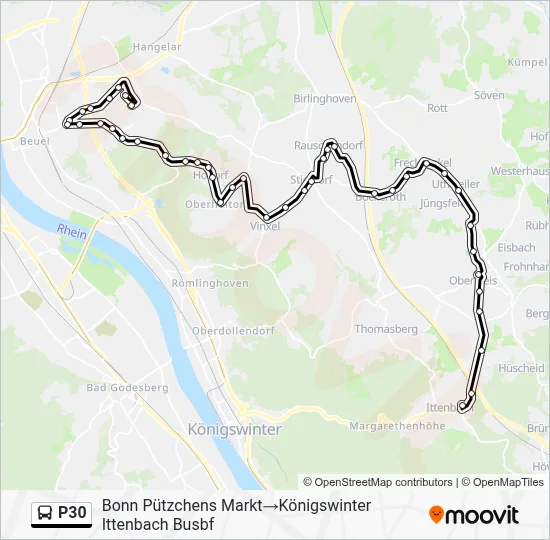 Buslinie P30 Karte