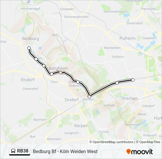 RB38 Bus Line Map