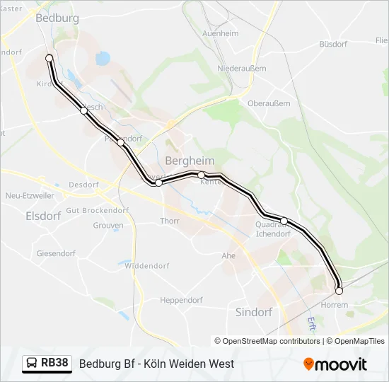 RB38 Bus Line Map