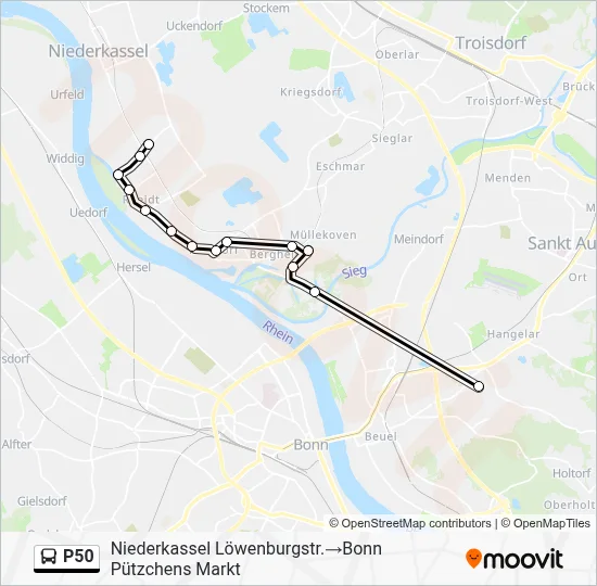 P50 Bus Line Map