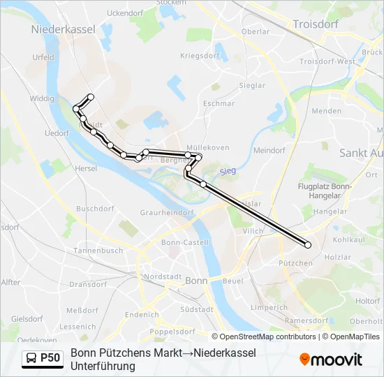 P50 Bus Line Map
