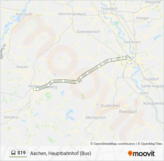 Buslinie S19 Karte