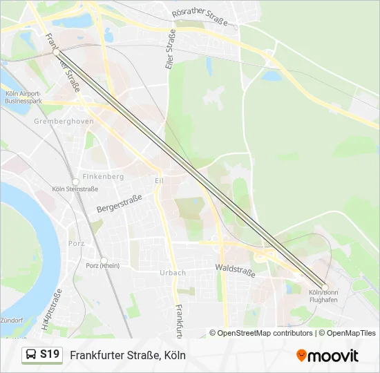 Buslinie S19 Karte