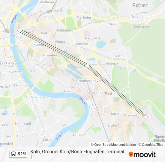 Buslinie S19 Karte