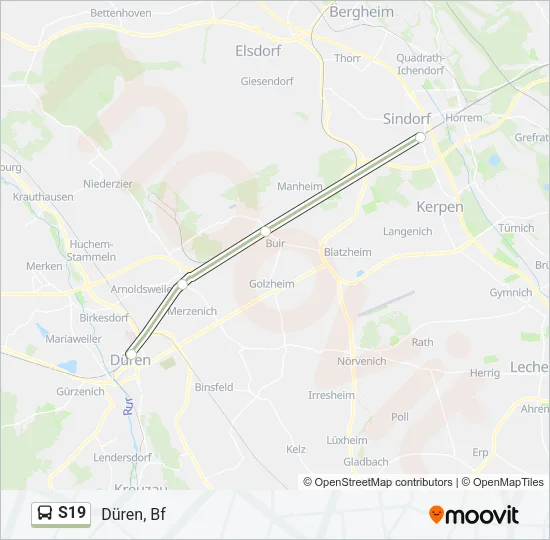 S19 Bus Line Map
