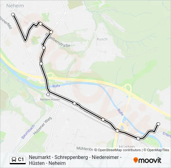 C1 Bus Line Map