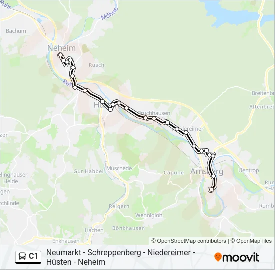 C1 Bus Line Map