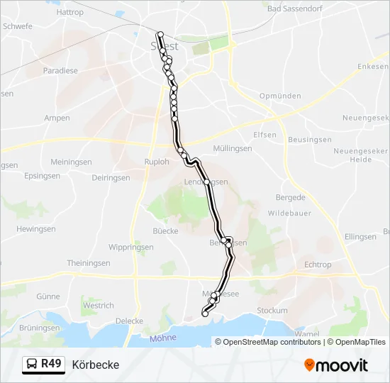 R49 Bus Line Map