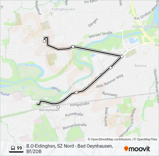 99 Bus Line Map