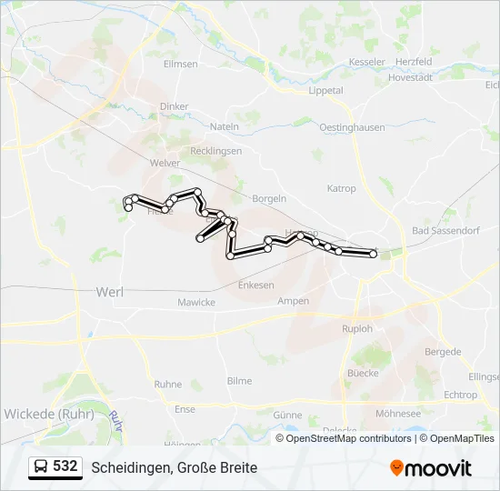 532 Bus Line Map