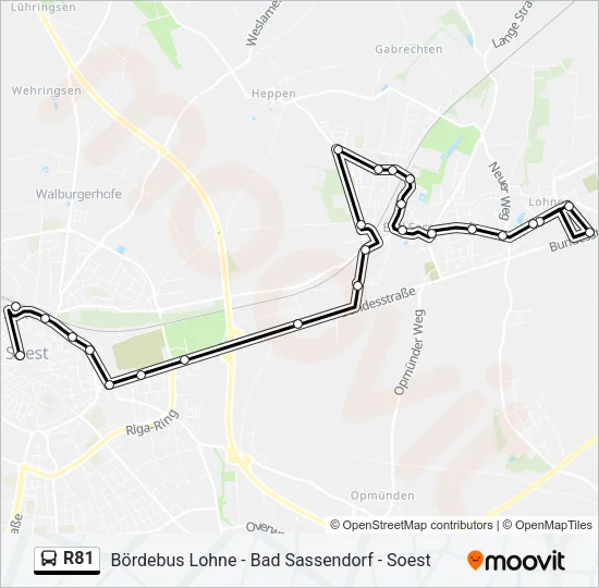 R81 Bus Line Map