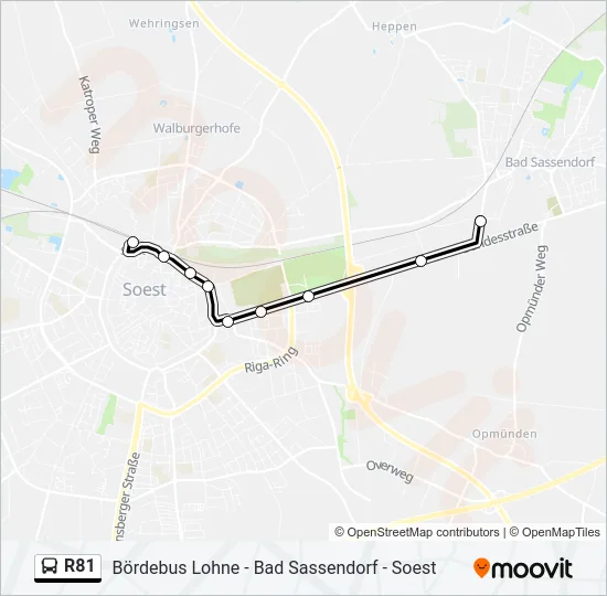 R81 Bus Line Map