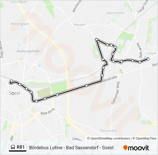R81 Bus Line Map