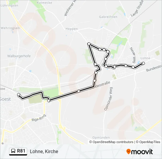 R81 Bus Line Map