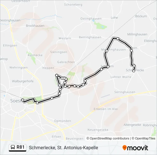 R81 Bus Line Map