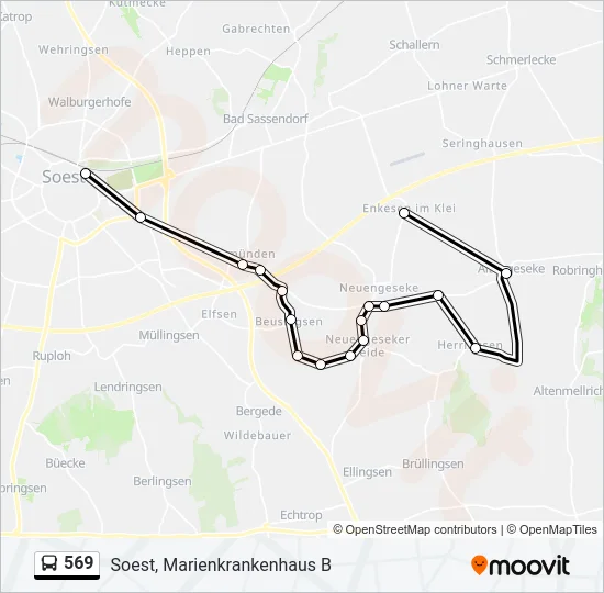 569 Bus Line Map