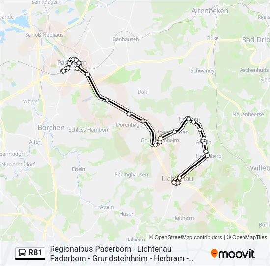 R81 Bus Line Map
