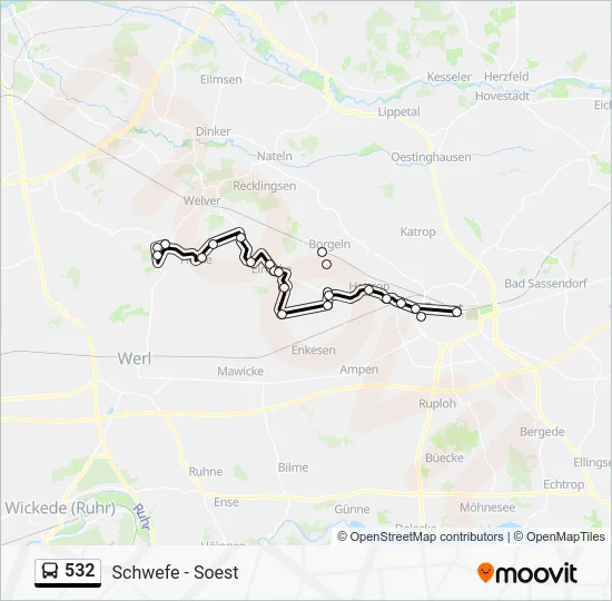 Автобус 532: карта маршрута