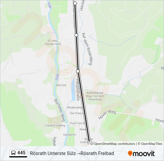 Автобус 445: карта маршрута