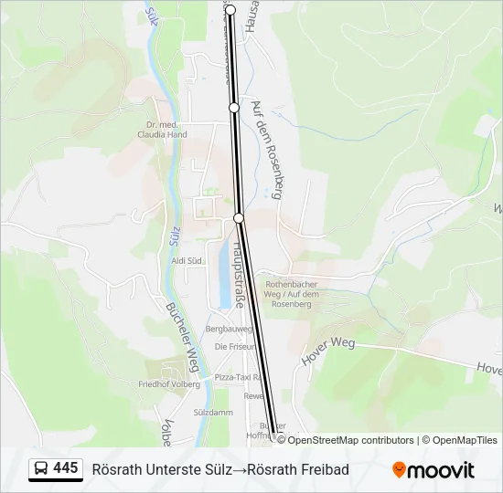 445 Bus Line Map