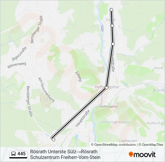 445 Bus Line Map