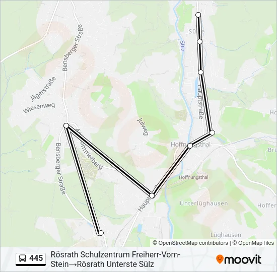 445 Bus Line Map