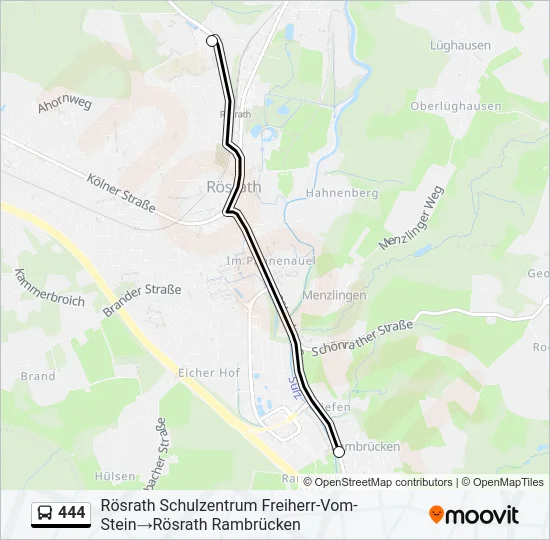 444 Bus Line Map