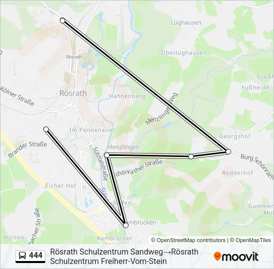 444 Bus Line Map
