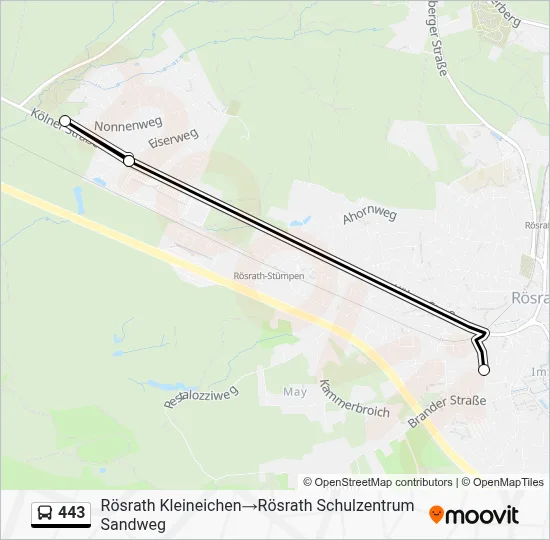 Buslinie 443 Karte