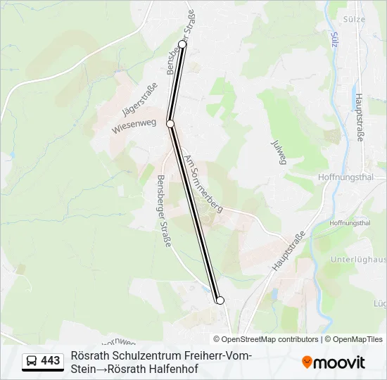 443 Bus Line Map