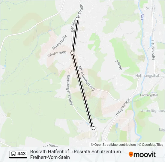 443 Bus Line Map