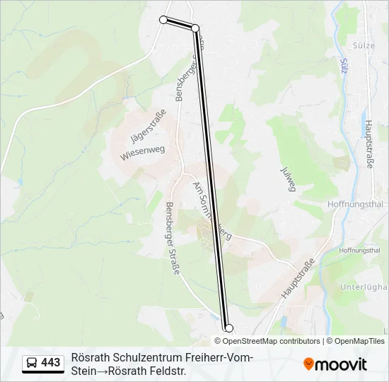 443 Bus Line Map