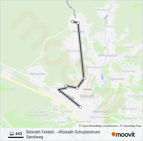 443 Bus Line Map