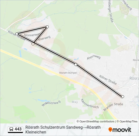 443 Bus Line Map