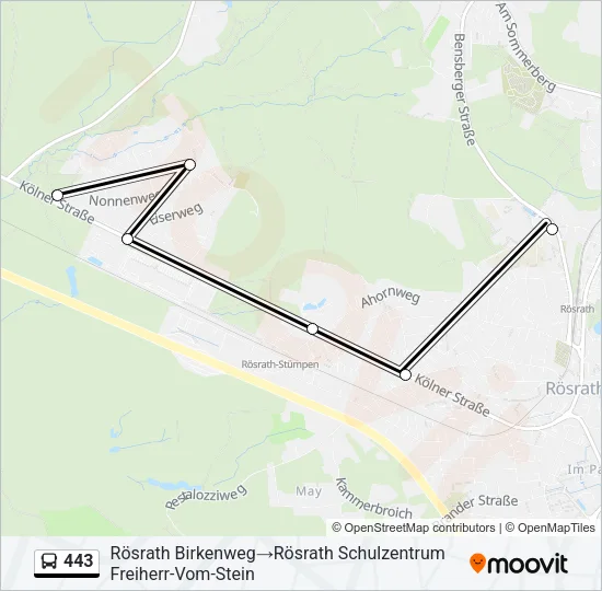 443 Bus Line Map