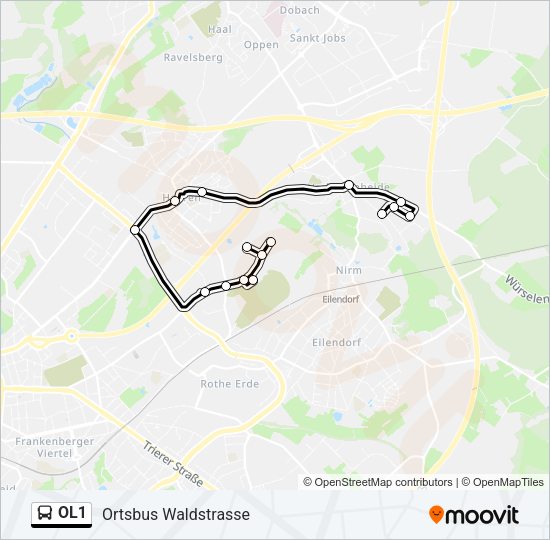 Автобус OL1: карта маршрута