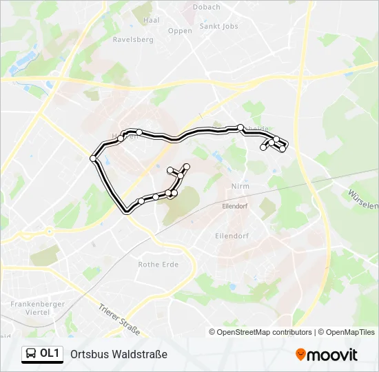 Buslinie OL1 Karte