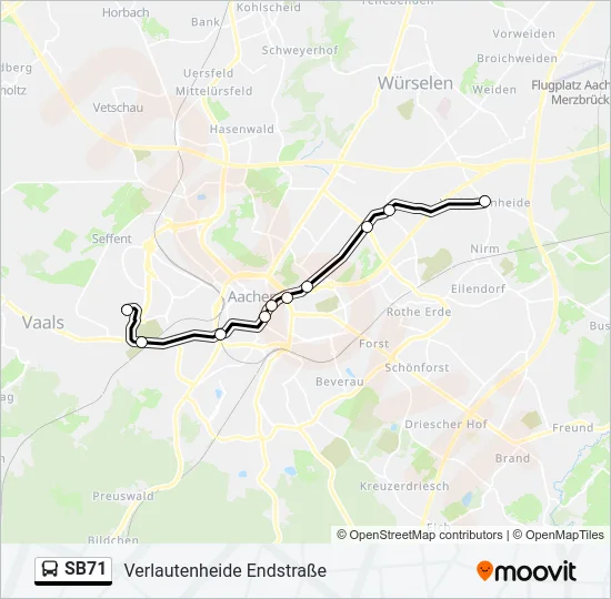 SB71 Bus Line Map
