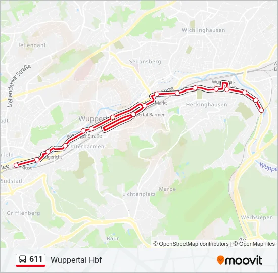 611 Bus Line Map