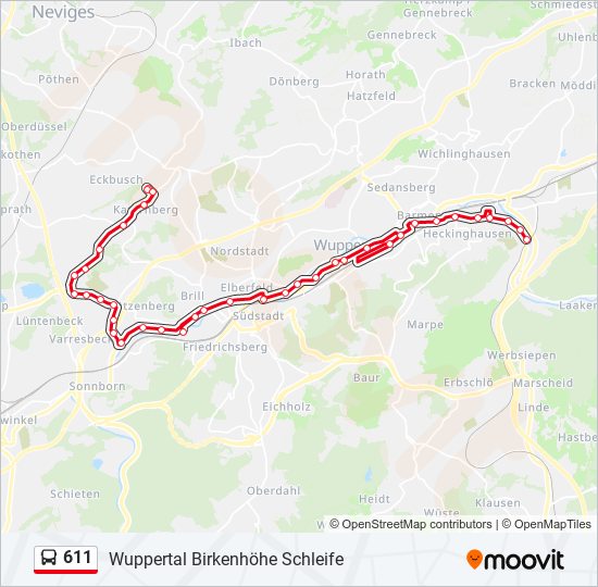 Buslinie 611 Karte