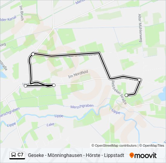 Автобус C7: карта маршрута